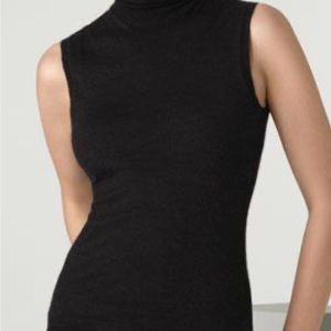 Ralph Lauren Black Label Cashmere Silk Sleeveless Turtleneck, Small